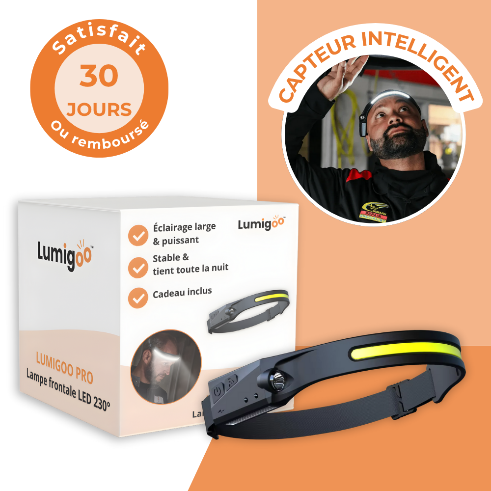 Lumigoo PRO | Lampe frontale LED 230° n°1 en France